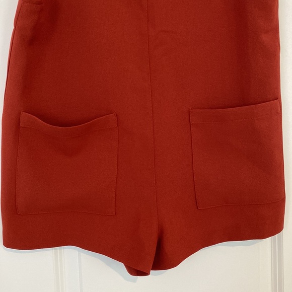 Forever 21 Red Orange Shortalls Romper (w/tag) - Picture 4 of 8